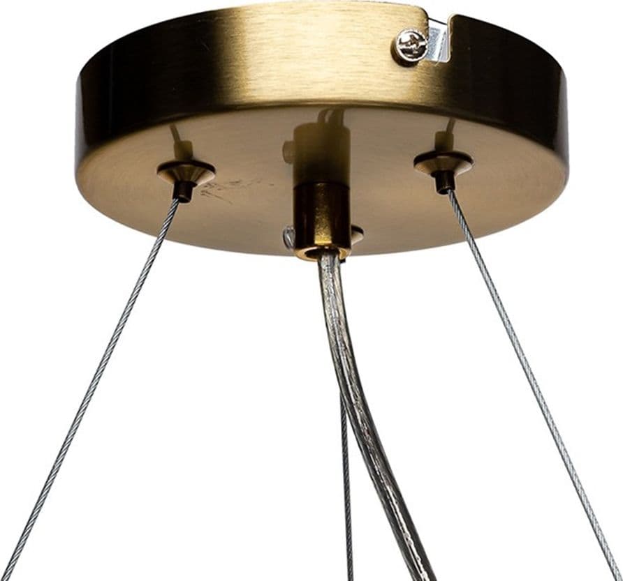 LAMPADARIO A SOSPENSIONE CONTEMPORANEO IN METALLO BRONZO CON 15 SFERE ATTACCO G9 B94 - 15