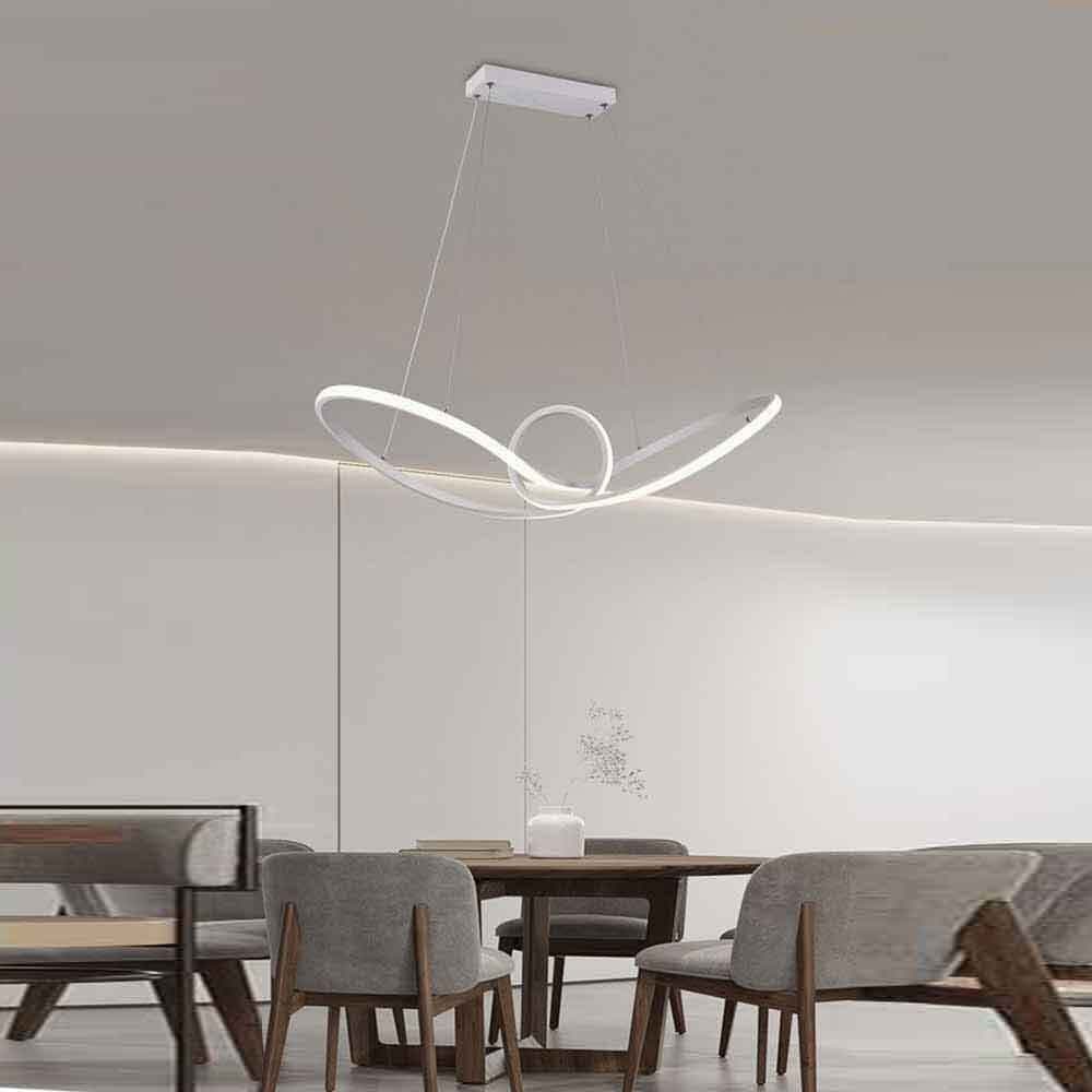 LAMPADARIO LED MODERNO FORMA FIOCCO 38 WATT TECNOLOGIA CCT 3 TEMPERATURE DI LUCE A07-3C - 11