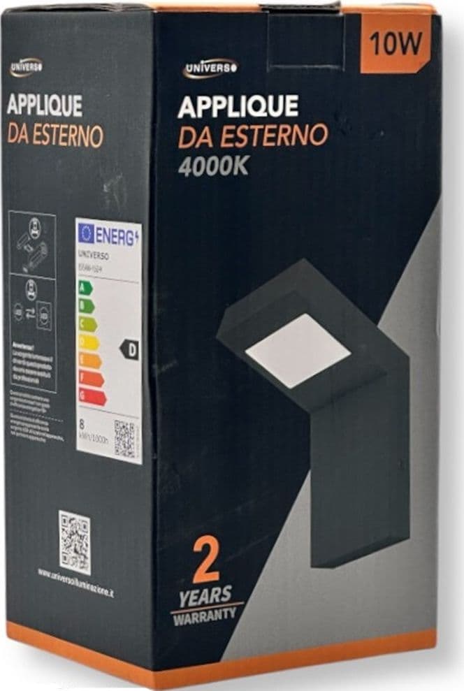 LAMPADA APPLIQUE LED DA GIARDINO 10W IP54 LAMPIONE BOLLARD DA MURO LUCE 4000K 954WA-H160 - 10