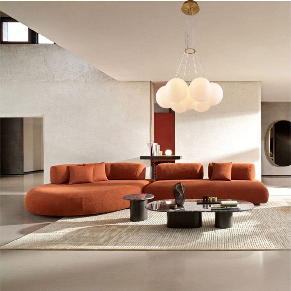 LAMPADARIO A SOSPENSIONE BRONZO LAMPADA MINIMAL DA SOFFITTO CON 7 SFERE ATTACCO G9 LP-84-7 - 4