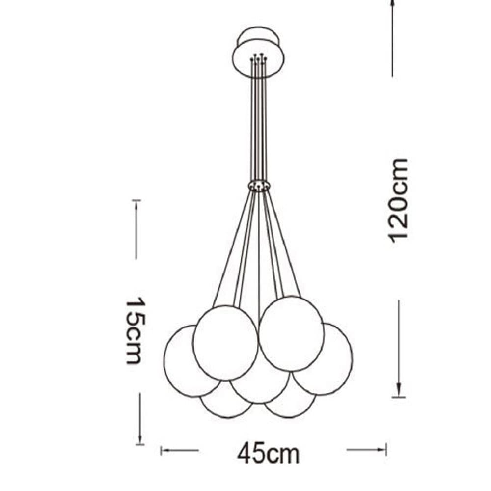 LAMPADARIO A SOSPENSIONE BRONZO LAMPADA MINIMAL DA SOFFITTO CON 7 SFERE ATTACCO G9 LP-84-7 - 7