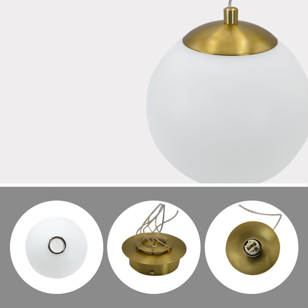 LAMPADARIO A SOSPENSIONE BRONZO LAMPADA MINIMAL DA SOFFITTO CON 7 SFERE ATTACCO G9 LP-84-7 - 9