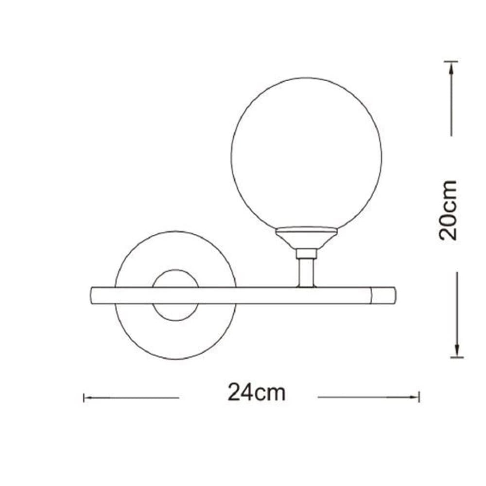 APPLIQUE A PARETE 1 SFERA ILLUMINAZIONE DECORATIVA CONTEMPORANEO CON ATTACCO G9 I20 AQ60 - 6