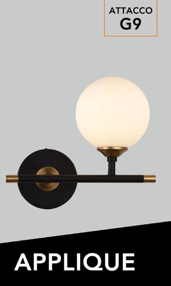 APPLIQUE A PARETE 1 SFERA ILLUMINAZIONE DECORATIVA CONTEMPORANEO CON ATTACCO G9 I20 AQ60 - 7