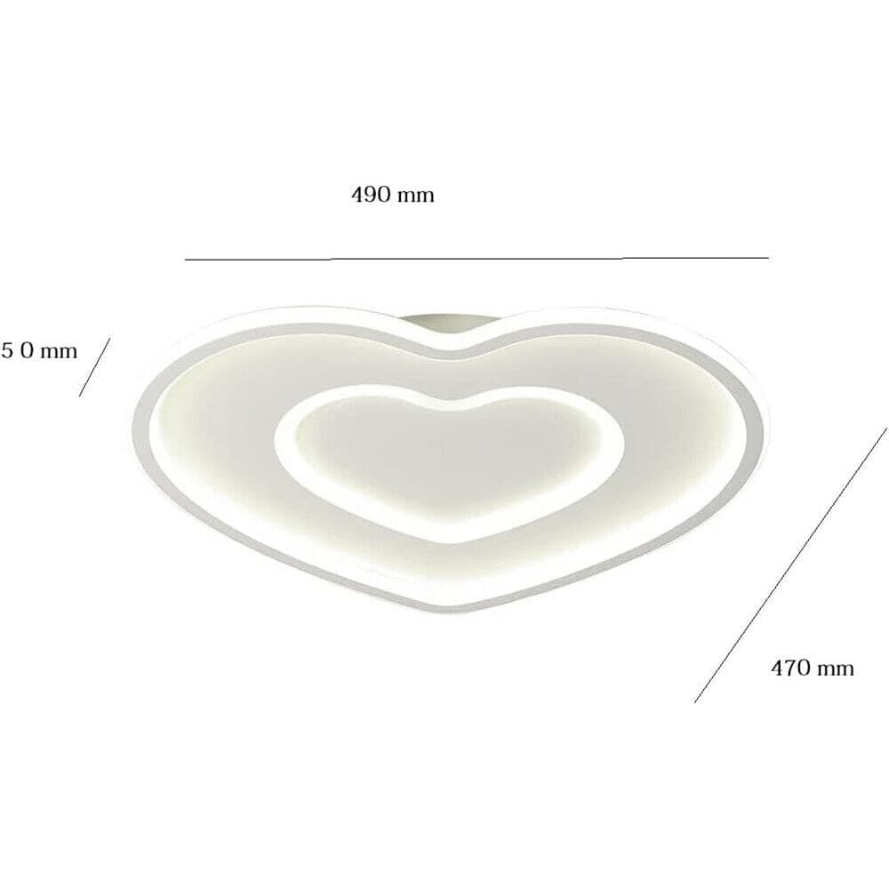 PLAFONIERA LED DA SOFFITTO DESIGN MODERNO FORMA CUORE C19-3C 54W 4320LM LUCE REGOLABILE - 4