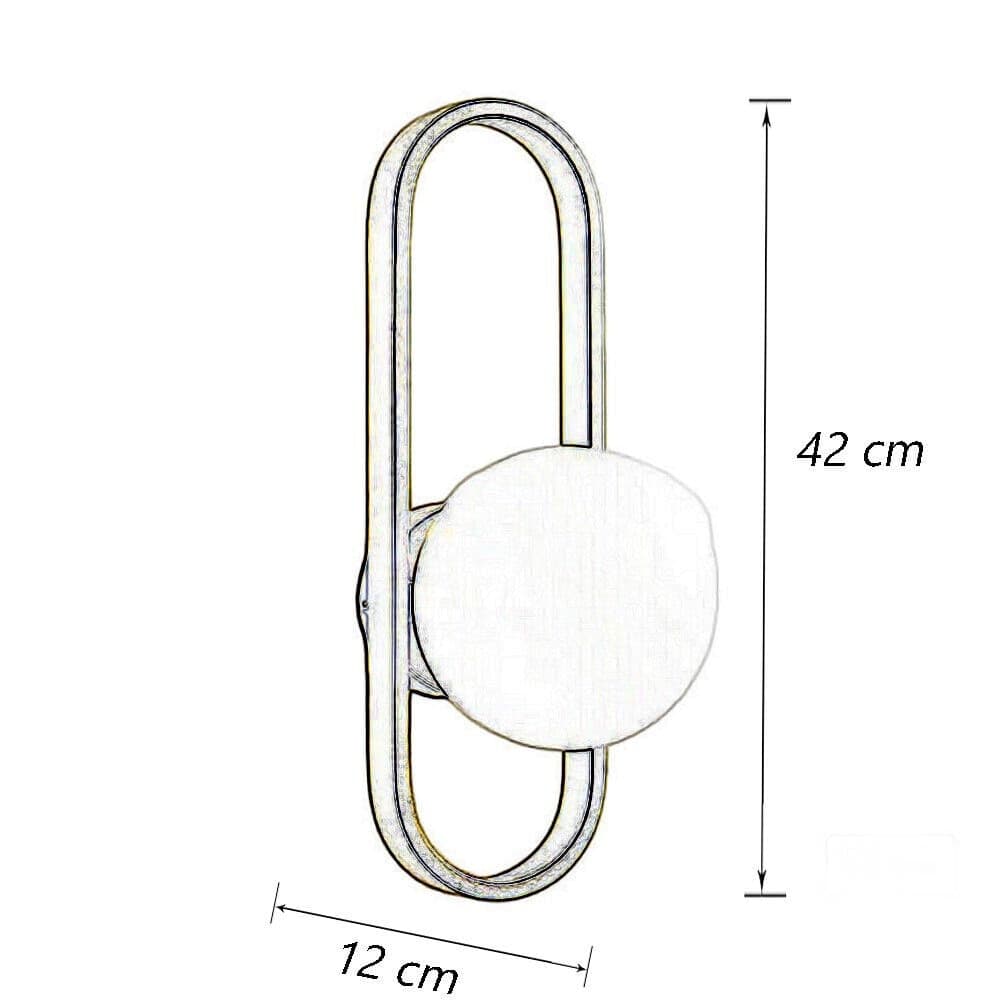 APPLIQUE DA PARETE MINIMALISTA LAMPADA DA MURO IN METALLO BRONZO CON SFERA VETRO G9 AQ47 - 8