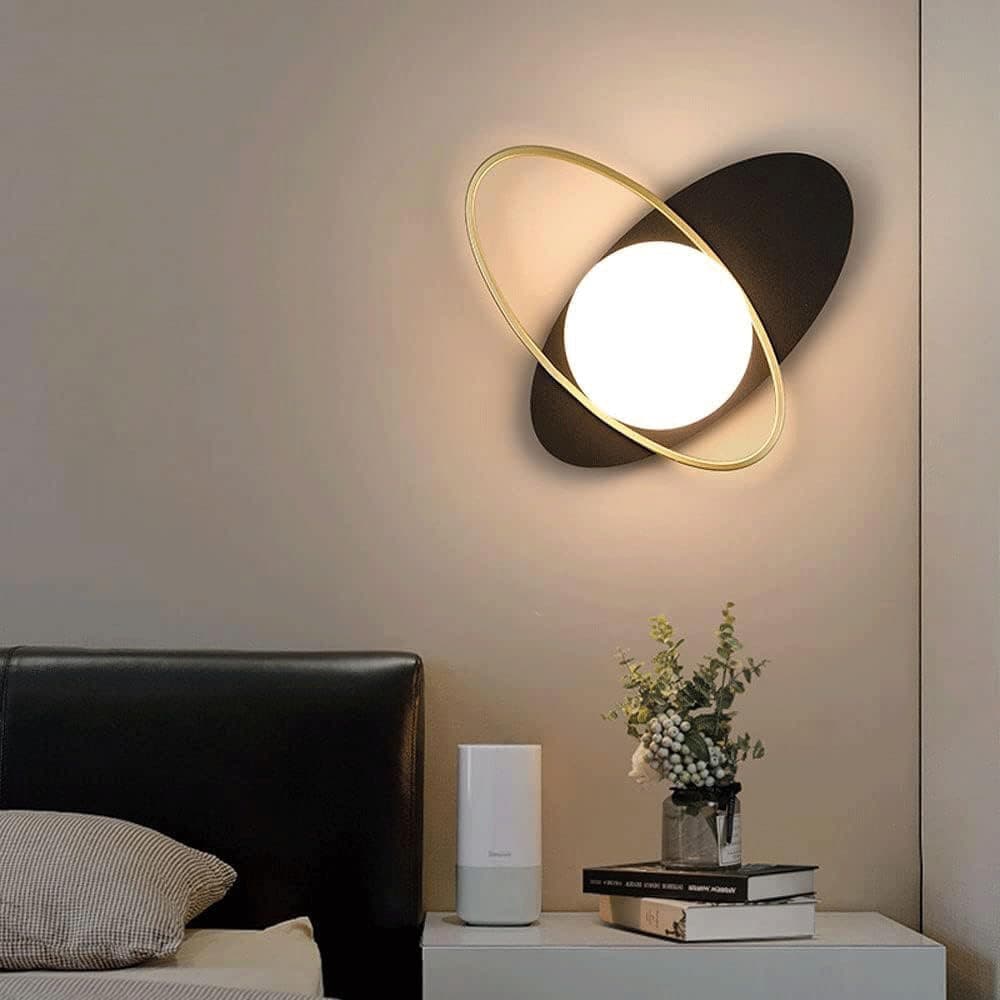 APPLIQUE LAMPADA DA INTERNO A PARETE IN STILE CONTEMPORANEO CON ATTACCO G9 NERO ORO AQ58 - 2