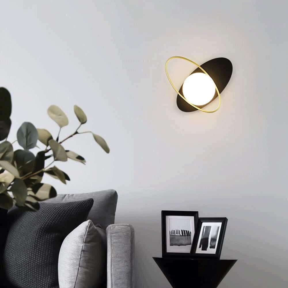 APPLIQUE LAMPADA DA INTERNO A PARETE IN STILE CONTEMPORANEO CON ATTACCO G9 NERO ORO AQ58 - 4