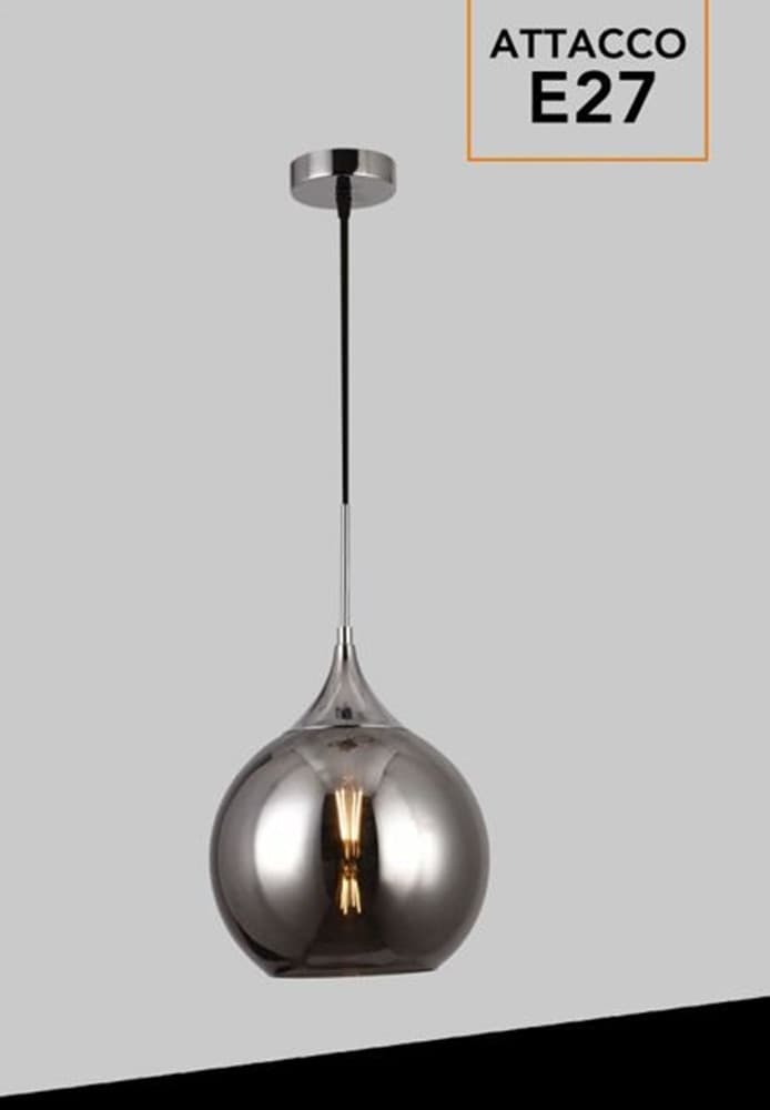 LAMPADARIO A SOSPENSIONE DECORATIVA IN METALLO CON SFERA IN VETRO ATTACCO E27 IP20 A72 - 3