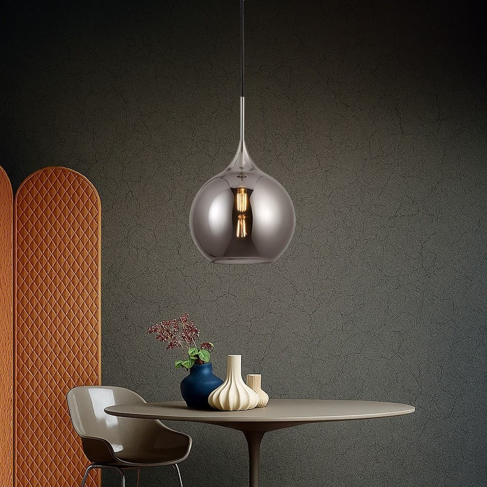 LAMPADARIO A SOSPENSIONE DECORATIVA IN METALLO CON SFERA IN VETRO ATTACCO E27 IP20 A72 - 4