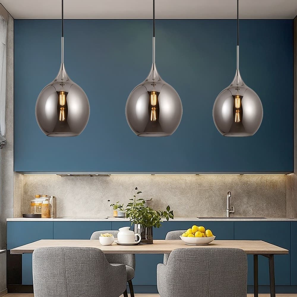 LAMPADARIO A SOSPENSIONE DECORATIVA IN METALLO CON SFERA IN VETRO ATTACCO E27 IP20 A72 - 5