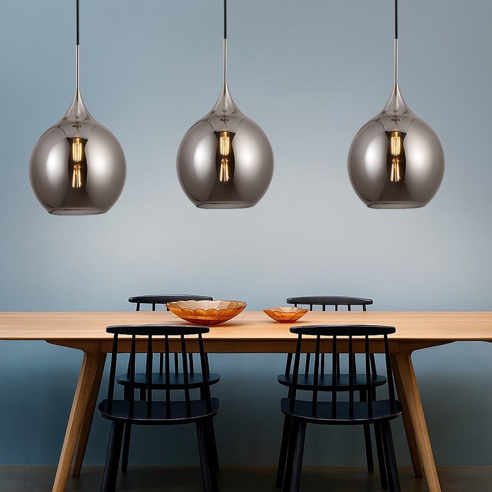 LAMPADARIO A SOSPENSIONE DECORATIVA IN METALLO CON SFERA IN VETRO ATTACCO E27 IP20 A72 - 7