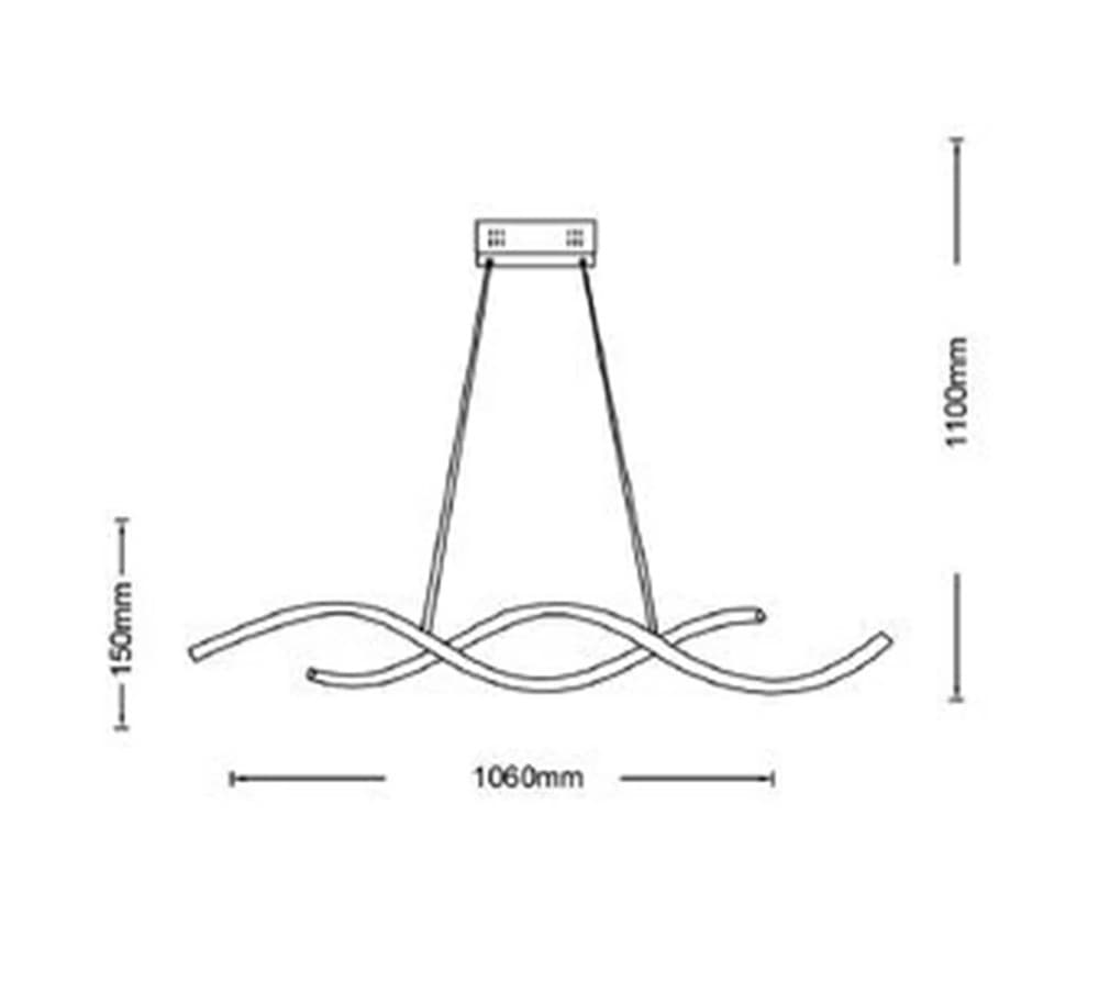 LAMPADA LED A SOSPENSIONE MODERNO ONDE INTRECCIATE 28W 2240LM CCT LUCE VARIABILE B56-3C - 10