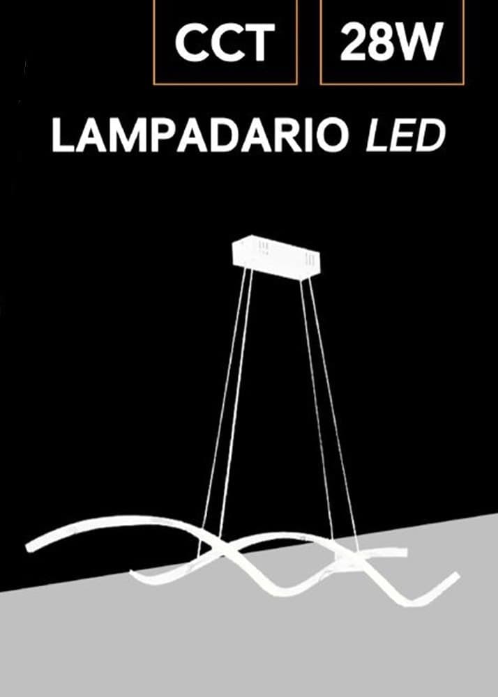LAMPADA LED A SOSPENSIONE MODERNO ONDE INTRECCIATE 28W 2240LM CCT LUCE VARIABILE B56-3C - 7