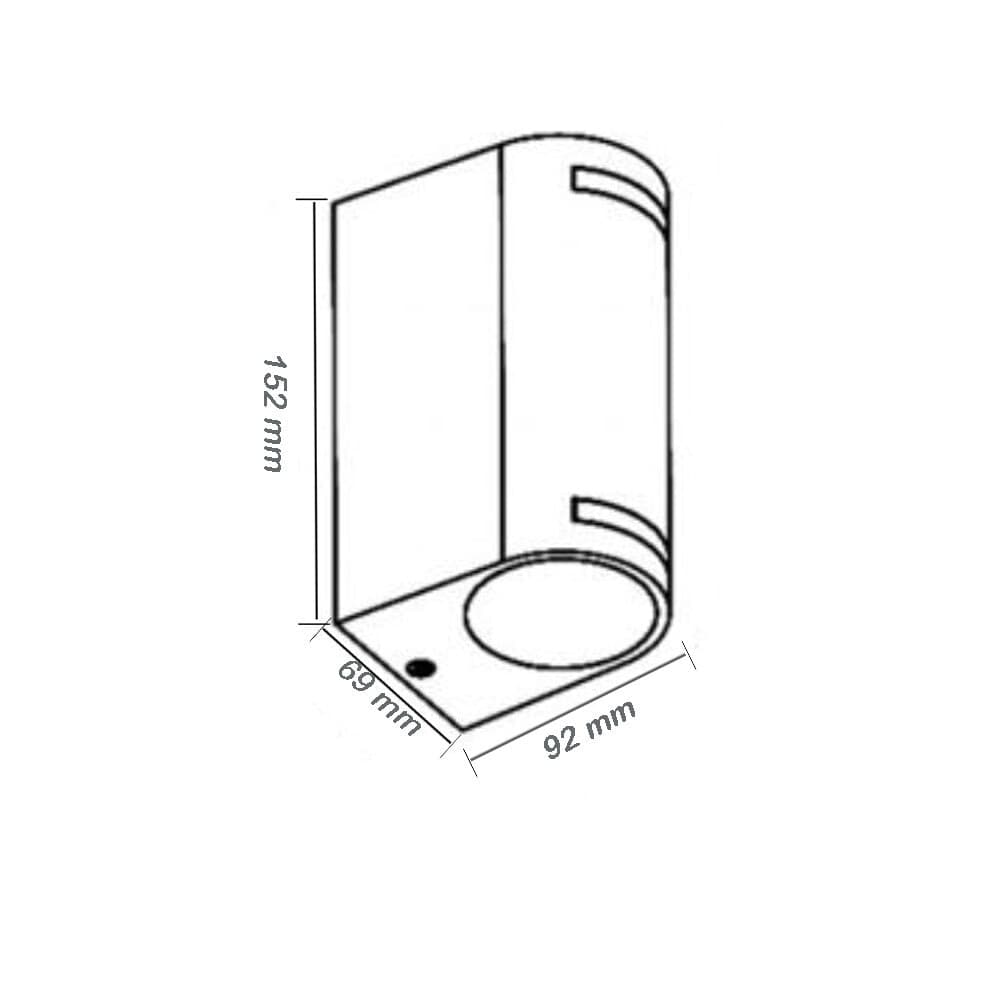 APPLIQUE ESTERNO DOPPIA EMISSIONE BALCONE LAMPADA MURO ATTACCO GU10 IP54 GRIGIO GN-WL062-G - 3