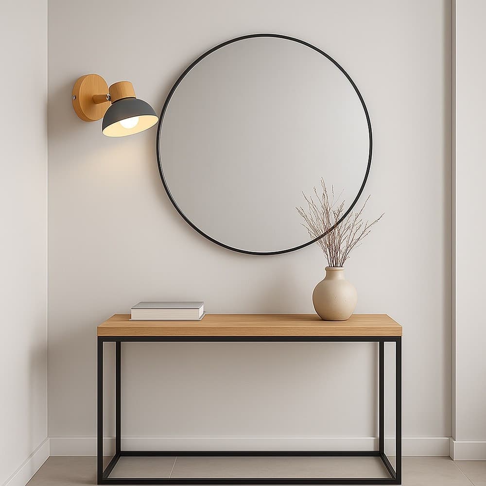APPLIQUE DA PARETE MODERNO IN LEGNO METALLO PARALUME ORIENTABILE ATTACCO E27 IP20 AQ40 - 3