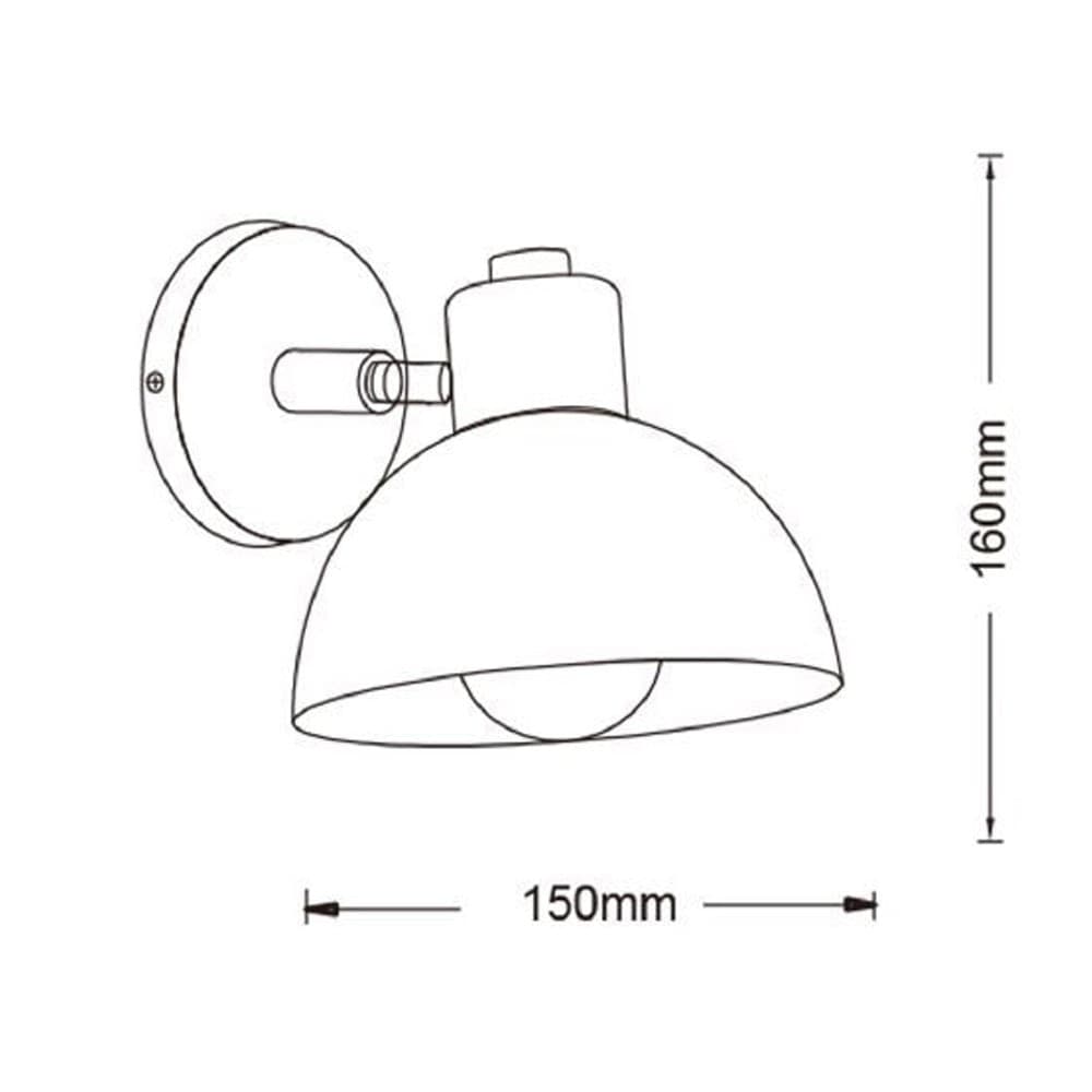 APPLIQUE DA PARETE MODERNO IN LEGNO METALLO PARALUME ORIENTABILE ATTACCO E27 IP20 AQ40 - 9