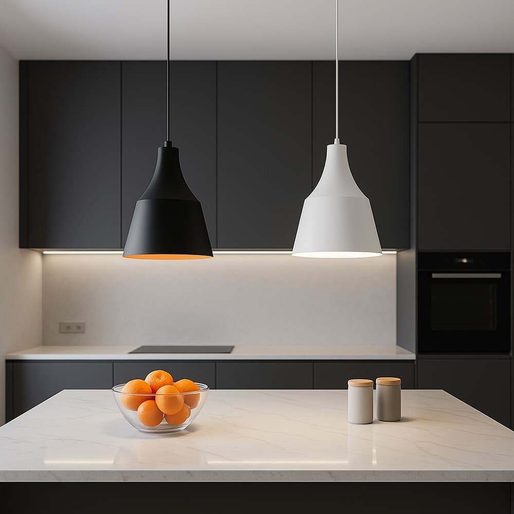 LAMPADARIO A SOSPENSIONE DA SOFFITTO MODERNO CON PARALUME A CUPOLA CON ATTACCO E27 B46 - 13