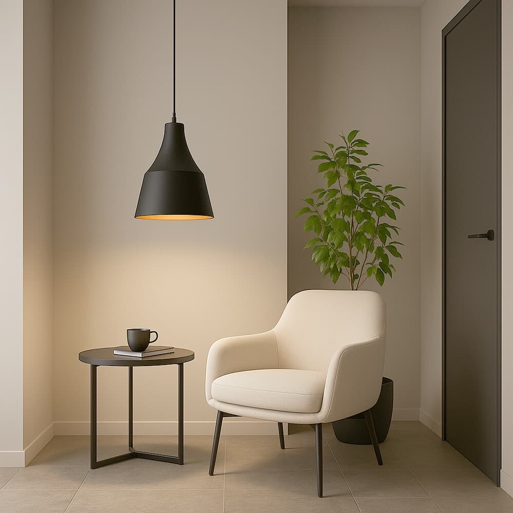 LAMPADARIO A SOSPENSIONE DA SOFFITTO MODERNO CON PARALUME A CUPOLA CON ATTACCO E27 B46 - 10
