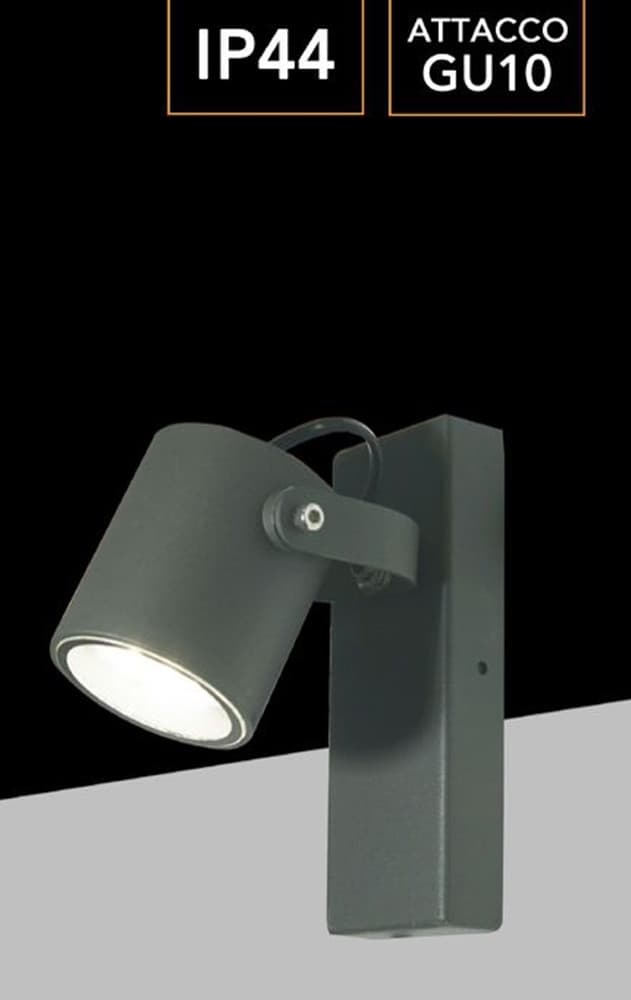APPLIQUE PARETE ORIENTABILE PER ESTERNO ATTACCO GU10 LAMPADA DA MURO IP44 539WA-B172 - 14