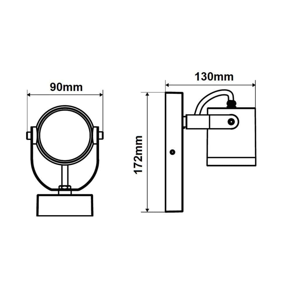 APPLIQUE PARETE ORIENTABILE PER ESTERNO ATTACCO GU10 LAMPADA DA MURO IP44 539WA-B172 - 13