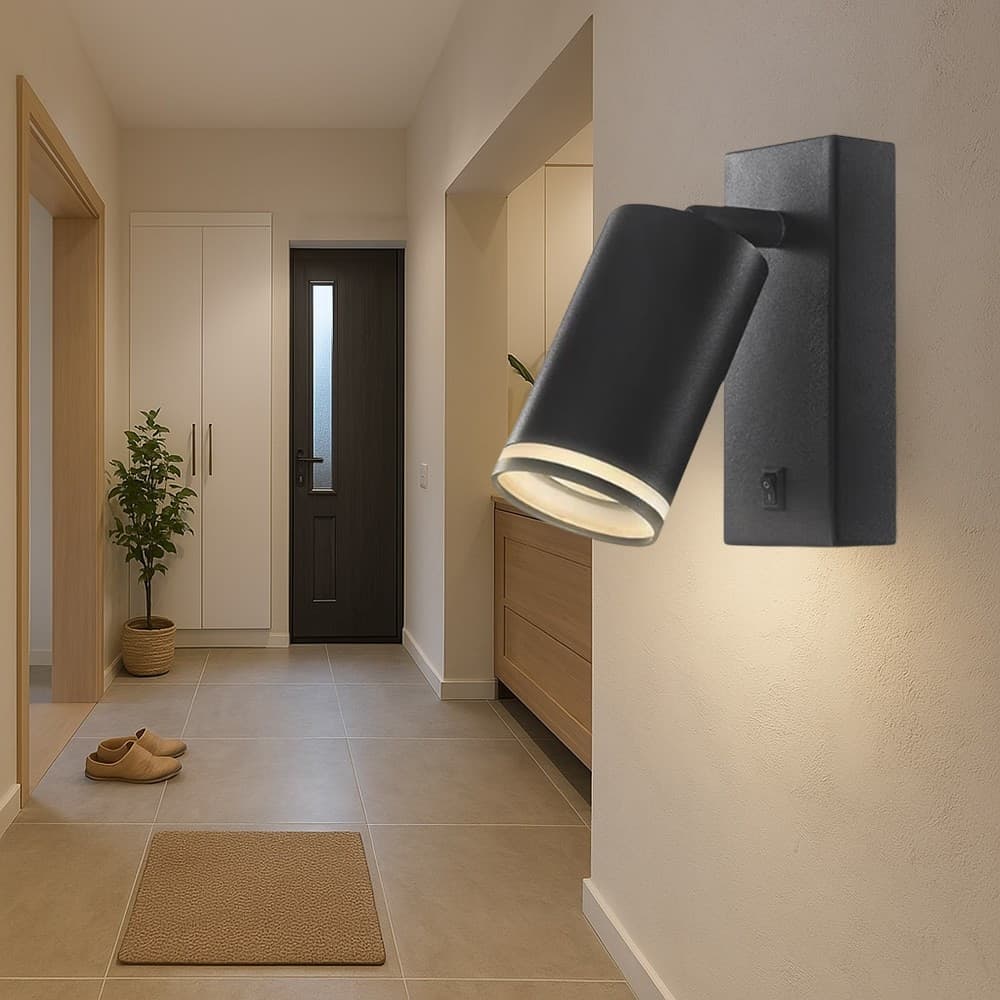 APPLIQUE DA MURO ORIENTABILE CON INTERRUTTORE ON/OFF CON ATTACCO GU10 IN ALLUMINIO MR-02 - 11