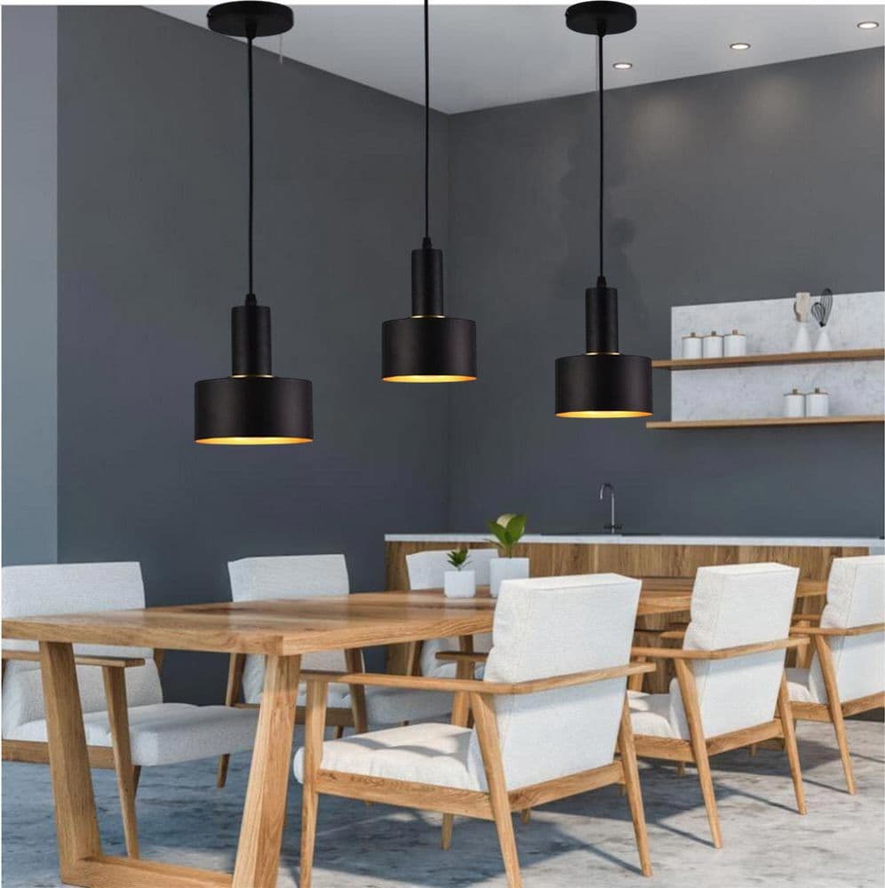 LAMPADARIO A SOSPENSIONE SOFFITTO E27 LAMPADA PENDENTE MINIMAL PER CUCINA ISOLA SNACK A22 - 13
