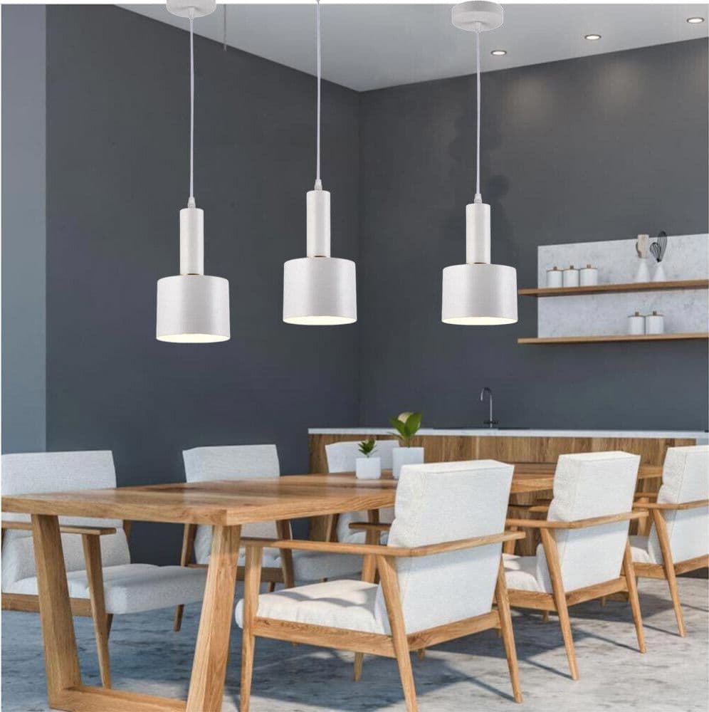 LAMPADARIO A SOSPENSIONE SOFFITTO E27 LAMPADA PENDENTE MINIMAL PER CUCINA ISOLA SNACK A22 - 7