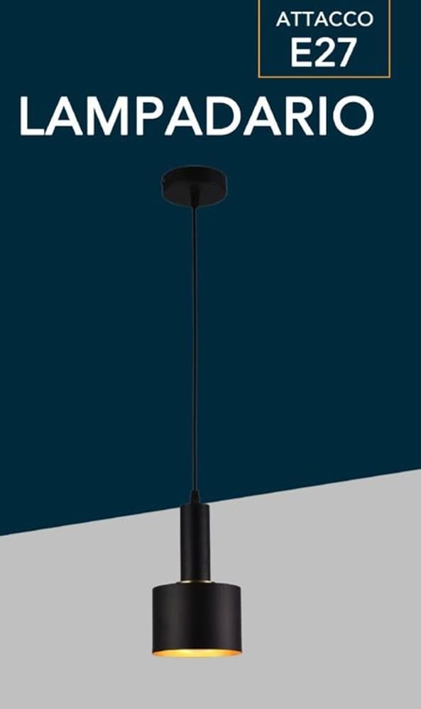 LAMPADARIO A SOSPENSIONE SOFFITTO E27 LAMPADA PENDENTE MINIMAL PER CUCINA ISOLA SNACK A22 - 9