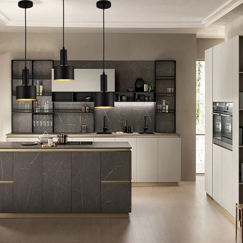 LAMPADARIO A SOSPENSIONE SOFFITTO E27 LAMPADA PENDENTE MINIMAL PER CUCINA ISOLA SNACK A22 - 10