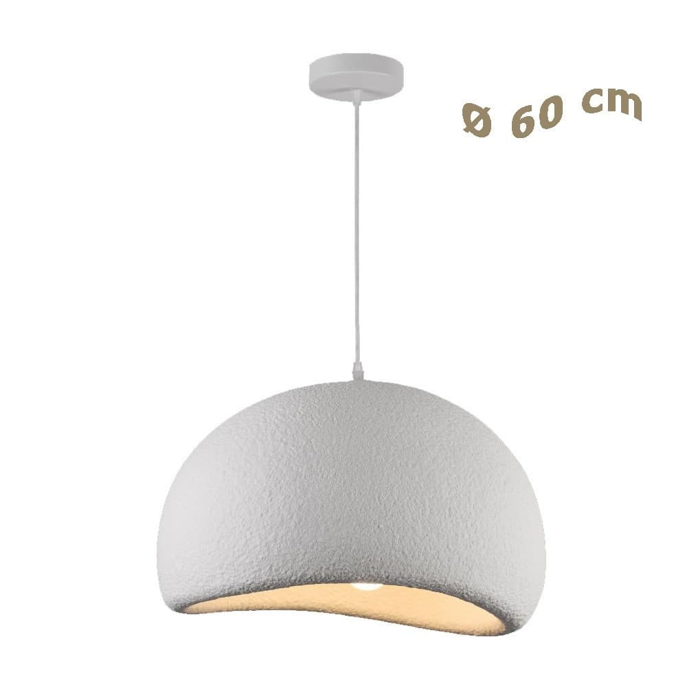 LAMPADARIO A SOSPENSIONE SOFFITTO EFFETTO PIETRA BIANCO Ø40/50/60CM ATTACCO E27 IP20 B16-B - 33