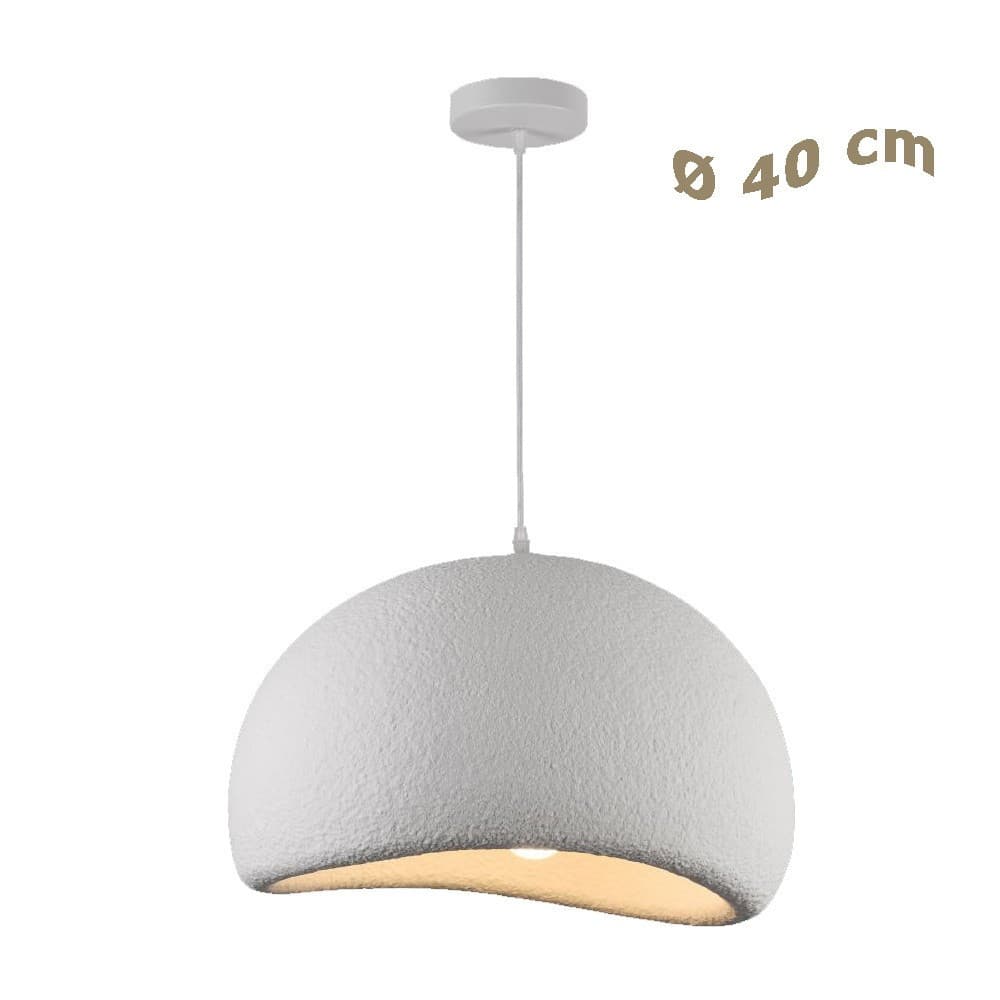 LAMPADARIO A SOSPENSIONE SOFFITTO EFFETTO PIETRA BIANCO Ø40/50/60CM ATTACCO E27 IP20 B16-B - 34