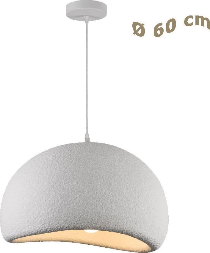 LAMPADARIO A SOSPENSIONE SOFFITTO EFFETTO PIETRA BIANCO Ø40/50/60CM ATTACCO E27 IP20 B16-B - 22