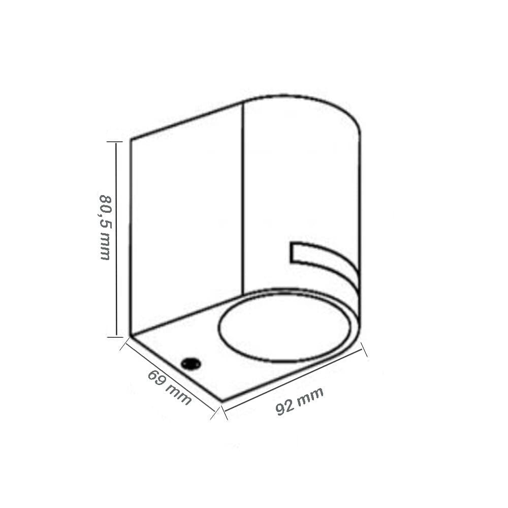APPLIQUE ESTERNO PARETE FACCIATE BALCONE LAMPADA MURO ATTACCO GU10 IP54 GRIGIO GN-WL061-G - 3