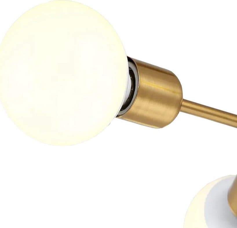 LAMPADARIO A SOSPENSIONE IN BRONZO GEOMETRICO CON 6 BRACCI ATTACCO E27 DA SOFFITTO A45-6 - 7