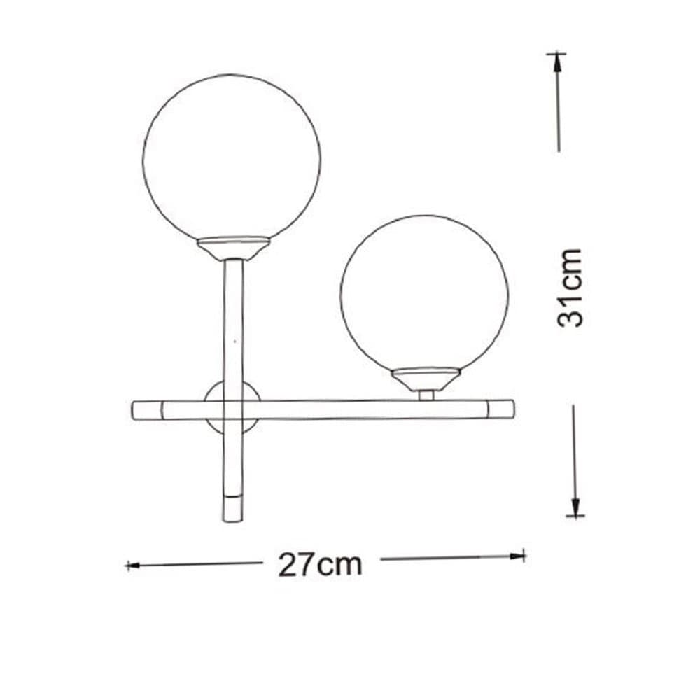 APPLIQUE A PARETE 2 SFERE ILLUMINAZIONE DECORATIVA CONTEMPORANEO CON 2 ATTACCHI G9 AQ59 - 10