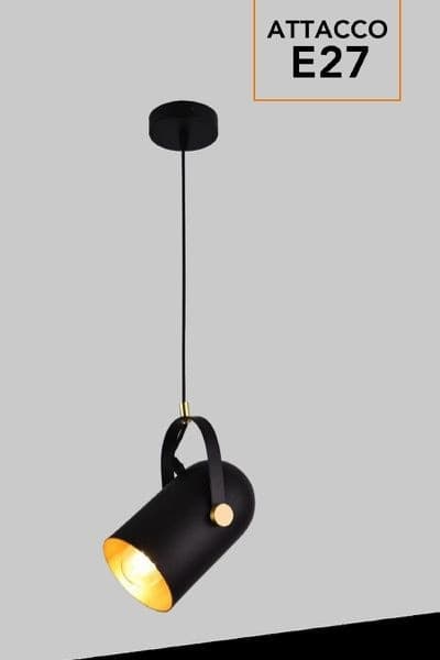 LAMPADARIO A SOSPENSIONE DA SOFFITTO DESIGN CON PARALUME ORIENTABILE ATTACCO E27 IP20 A21 - 12