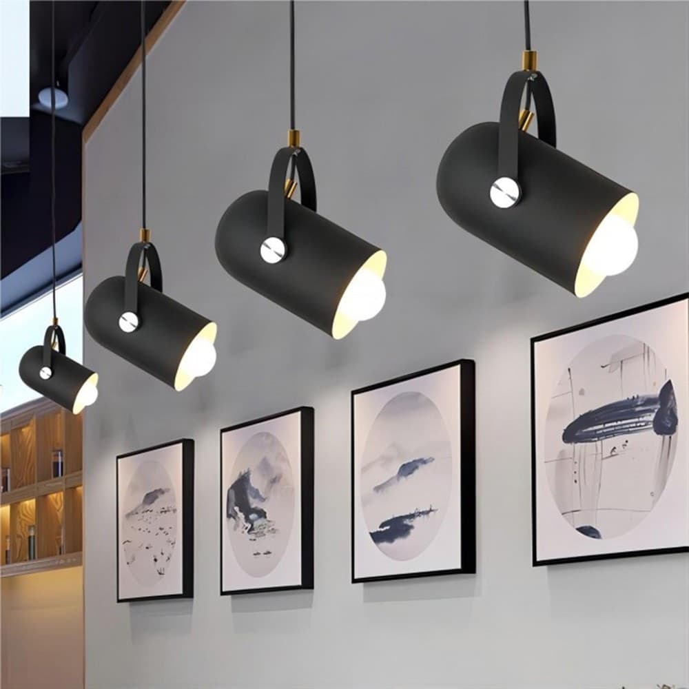 LAMPADARIO A SOSPENSIONE DA SOFFITTO DESIGN CON PARALUME ORIENTABILE ATTACCO E27 IP20 A21 - 16