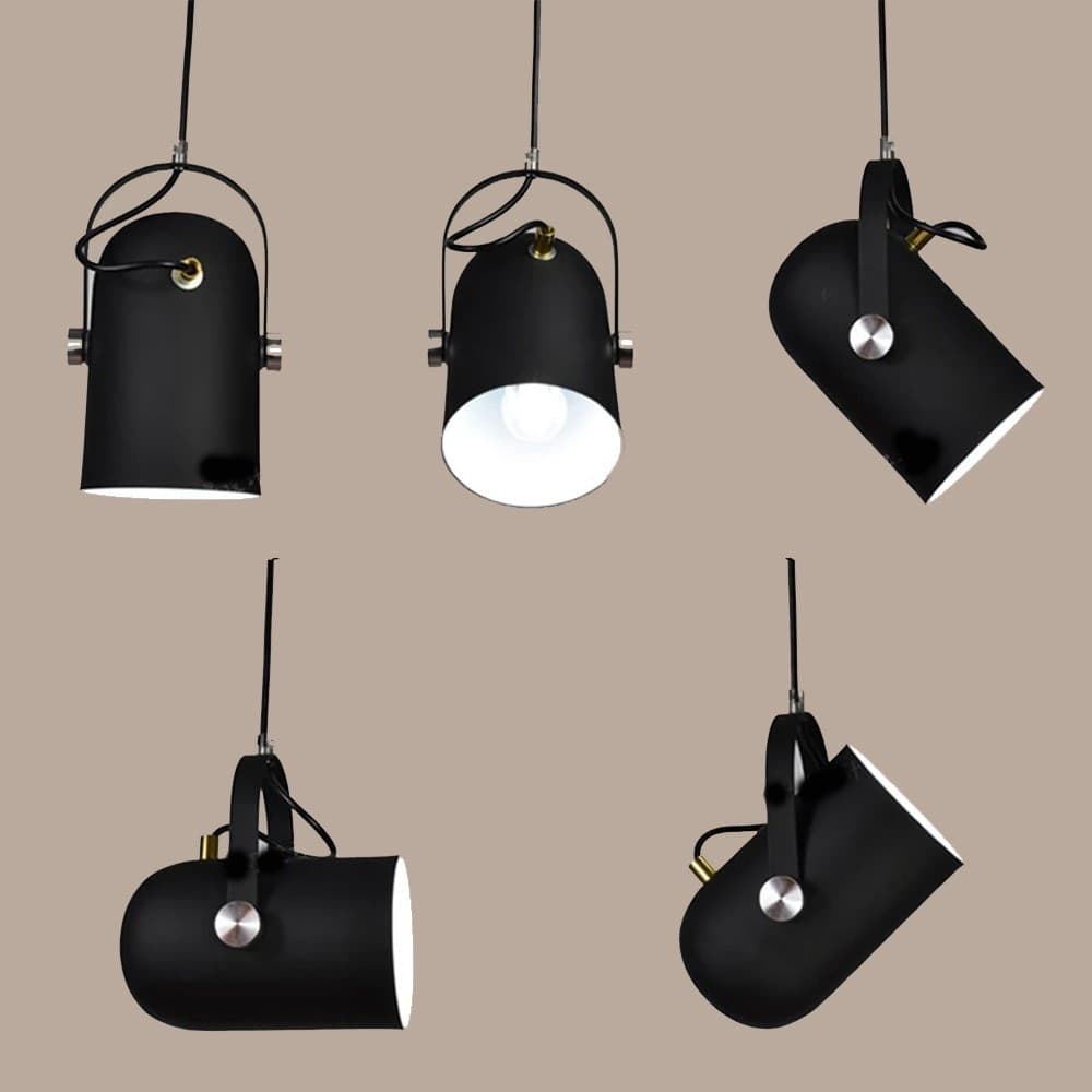 LAMPADARIO A SOSPENSIONE DA SOFFITTO DESIGN CON PARALUME ORIENTABILE ATTACCO E27 IP20 A21 - 17