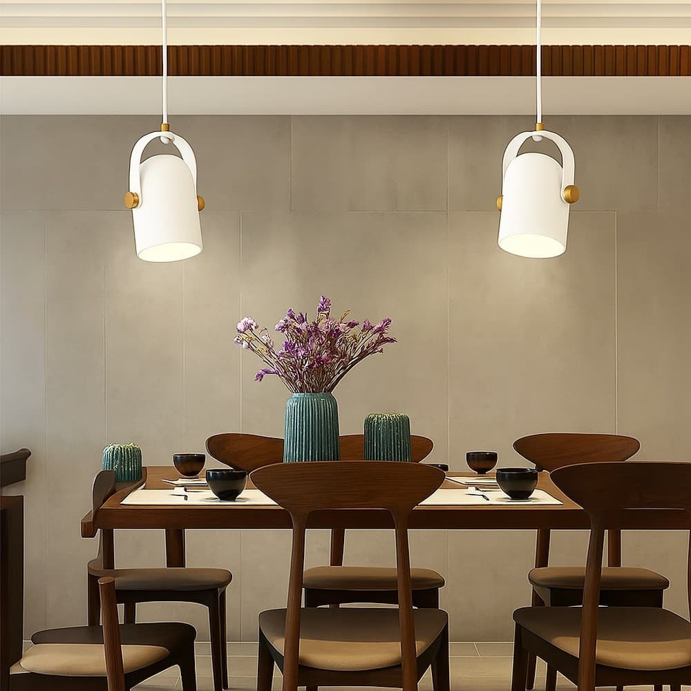 LAMPADARIO A SOSPENSIONE DA SOFFITTO DESIGN CON PARALUME ORIENTABILE ATTACCO E27 IP20 A21 - 7