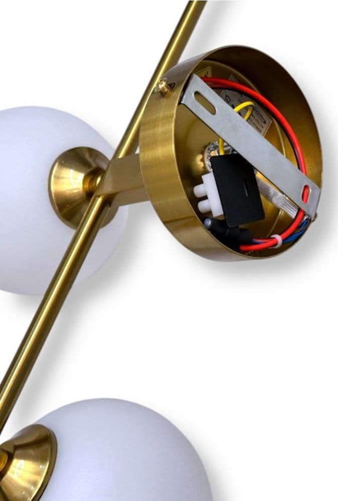 APPLIQUE A PARETE BRONZO METALLO CON 3 SFERE LAMPADA DA MURO MINAMALISTA ATTACCO G9 AQ57 - 11