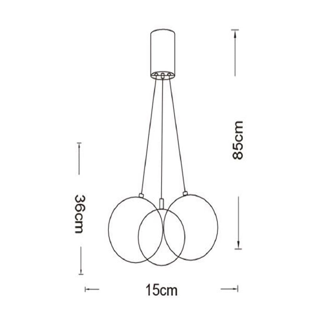 LAMPADARIO A SOSPENSIONE BRONZO LAMPADA MINIMAL DA SOFFITTO CON 3 SFERE ATTACCO G9 LP-84-3 - 7