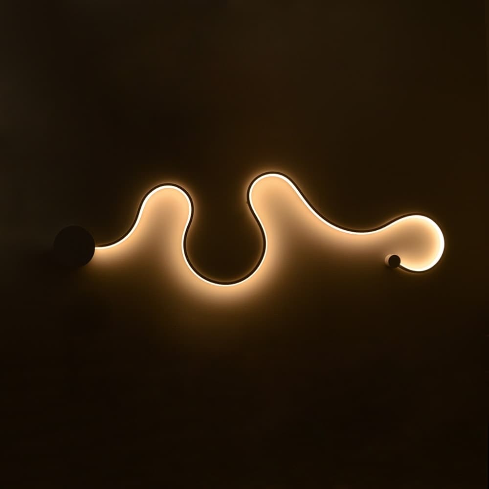 APPLIQUE DA MURO LED 28W DESIGN A SERPENTE BIANCO TONALITÀ LUCE 3IN1 2240LM E69-B3C - 6