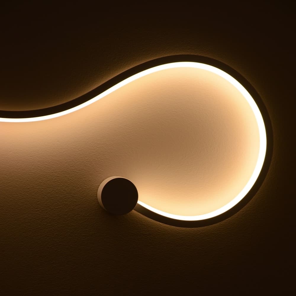 APPLIQUE DA MURO LED 28W DESIGN A SERPENTE BIANCO TONALITÀ LUCE 3IN1 2240LM E69-B3C - 7