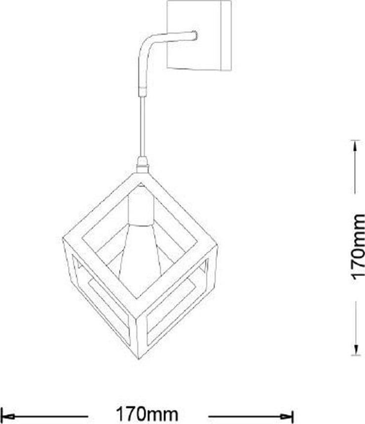 APPLIQUE DA PARETE PENDENTE A FORMA DI CUBO 3D STILE MINIMAL PORTALAMPADA ATTACCO E27 AQ52 - 14