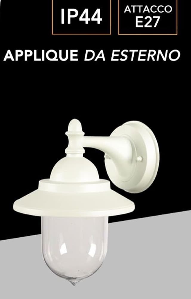 LANTERNA A PARETE STILE RETRÒ LAMPADA DA MURO PER GIARDINO FACCIATE E27 IP44 524WA-B247 - 12