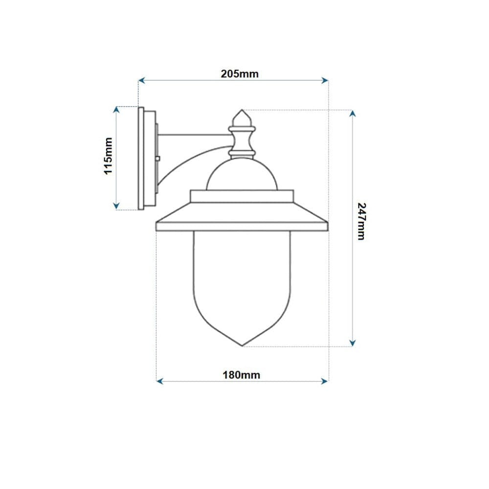 LANTERNA A PARETE STILE RETRÒ LAMPADA DA MURO PER GIARDINO FACCIATE E27 IP44 524WA-B247 - 19