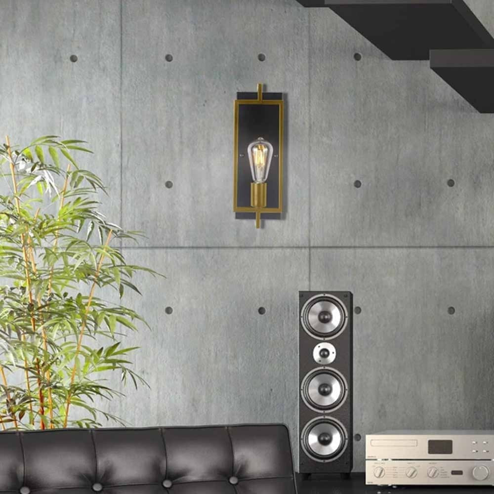 APPLIQUE A PARETE STILE INDUSTRIALE LAMPADA MURO IN METALLO ATTACCO E27 NERO BRONZO AQ63 - 6