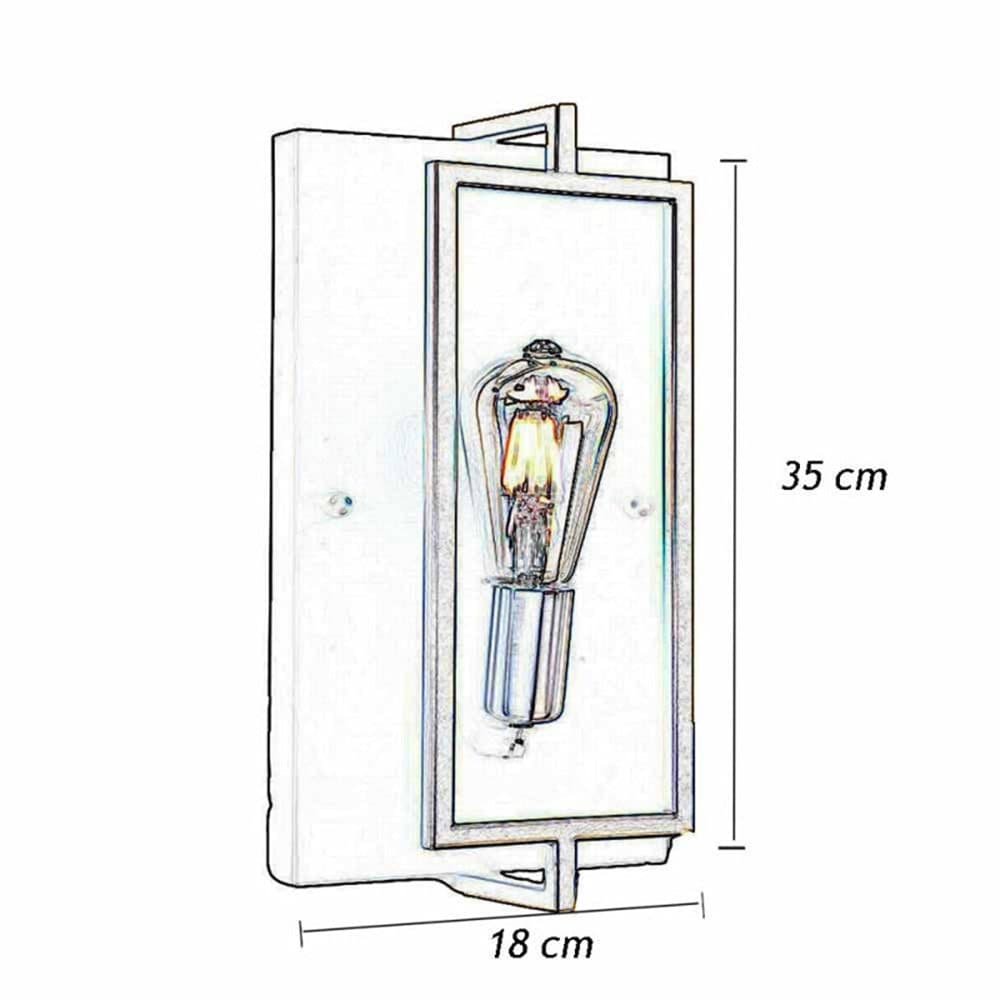APPLIQUE A PARETE STILE INDUSTRIALE LAMPADA MURO IN METALLO ATTACCO E27 NERO BRONZO AQ63 - 7