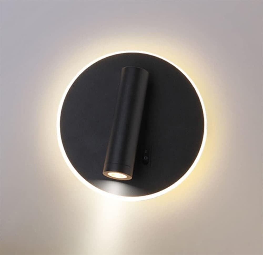 APPLIQUE LED ORIENTABILE DA PARETE DOPPIA FONTE LUMINOSA 8 WATT LUCE CALDA 3000K MR-01 - 12